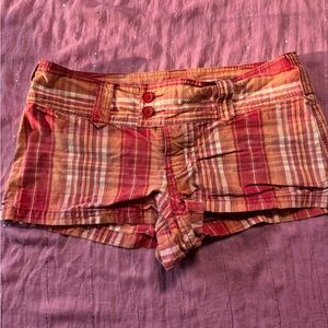 Abercrombie & Fitch Red and Yellow Plaid Women’s Shorts